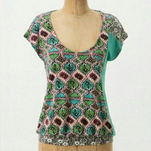 Anthropologie ett twa silk road mosaic top, S